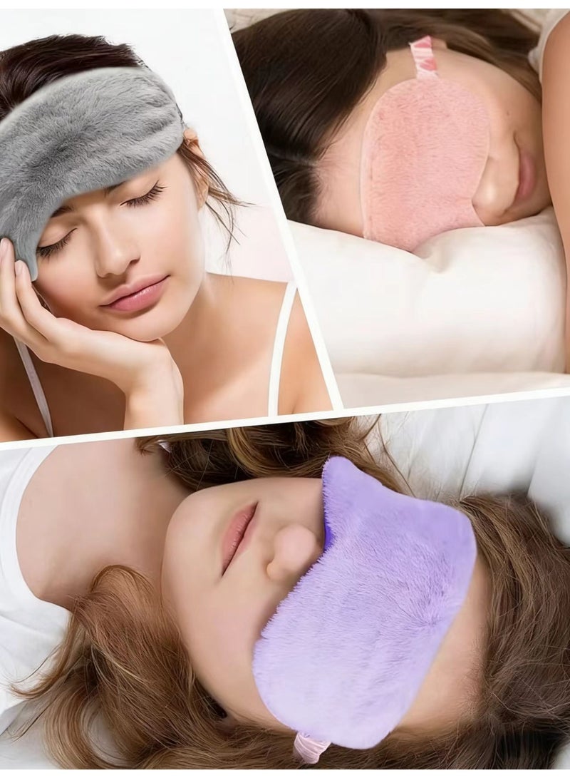 LORIVO 4-Piece Plush Sleeping Eye Mask 21 x 9 x 1cm - Image 3